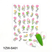 3d stickers for nails line pink peach blossom small size pattern adhesive decal waterproof manicure foil nail art decorations