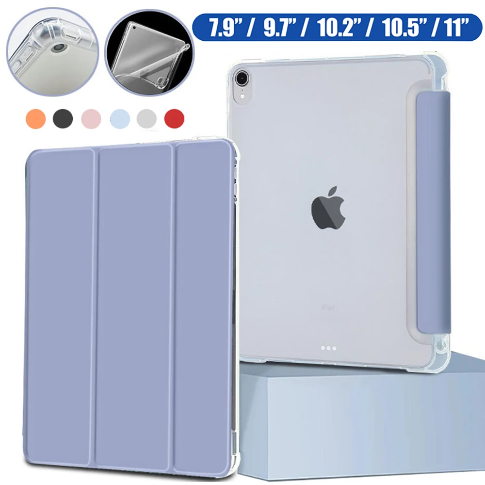 

For iPad Air5 2022 Air4 2020 Case with Pencil Holder for iPad 9.7 5th 6th ipad 10.2 Case For iPad Pro 11 2021 Frosted Back Cover