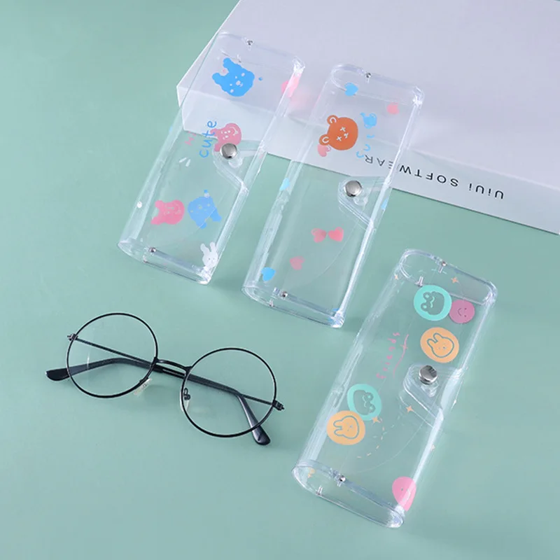 

Big Transparent Matte Glasses Case Student Myopia Eyeglasses PVC Case Women Sunglasses Case Cartoon Animal Fruit Glasses Box
