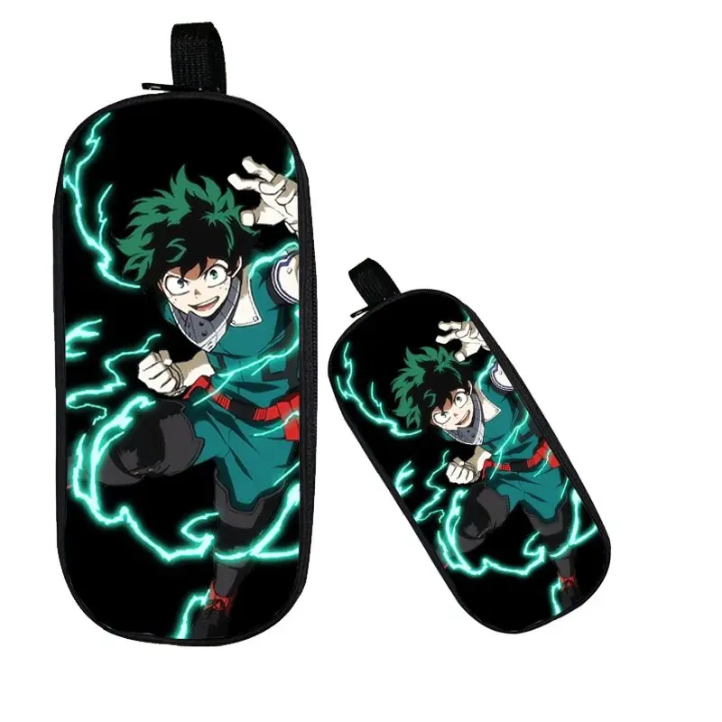 

Anime My Boku No Hero Academia Izuku Cosplay Pen Bags Double Zipper School Pencil Case Anime Izuku Cosmetic Makeup Storage Box