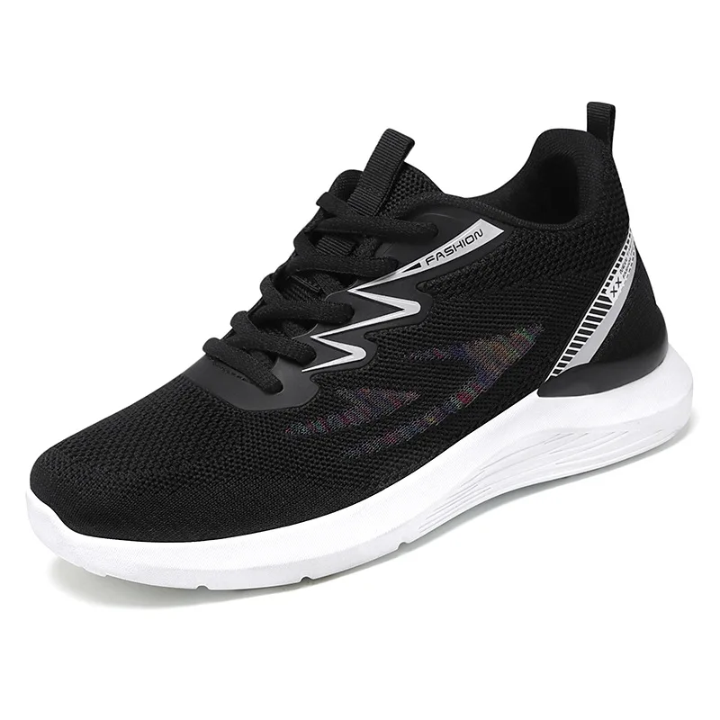 

Fashion Autumn Women Sports Flat Lightweight Mesh Comfortable Wave Stripes Simple Women Wide Width Leather Shoes