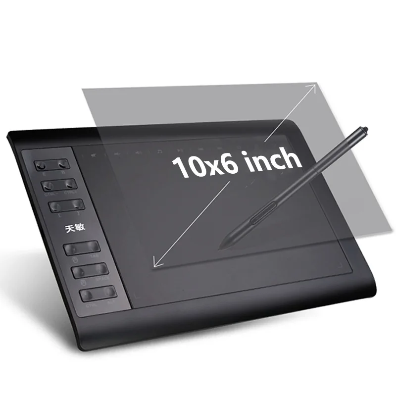 

10moons 10x6 Inch Graphic Drawing Tablet 8192 Levels Digital Tablet No need charge Pen