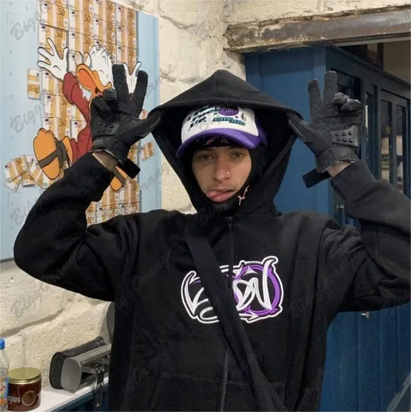 

Men's Loose and Comfortable Zip Hoodie, Pure Cotton, Harajuku Sweatshirt Spring and Autumn Clothes, Men's Clothing, Streets, Y2k