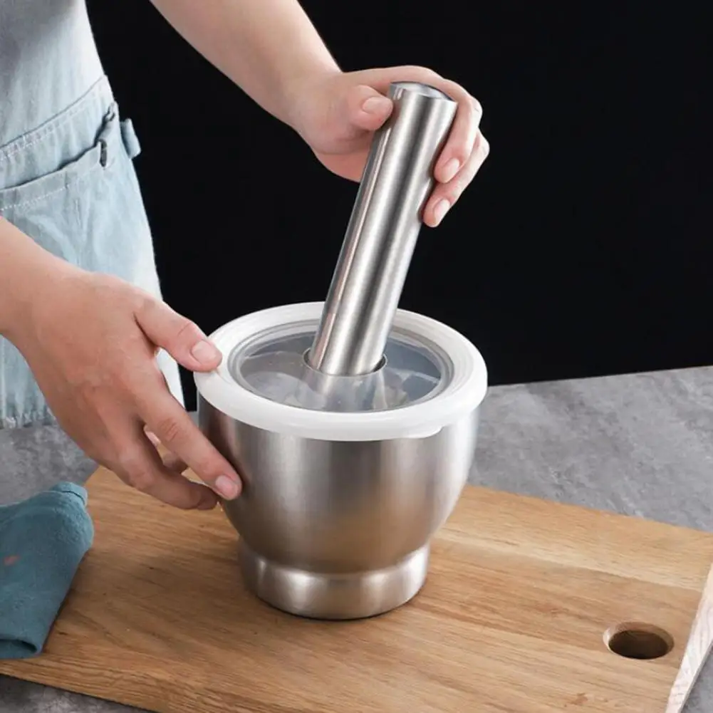 

1 Set Garlic Abrader Convenient Drum Shape Splash Proof Food Grade Pill Crusher for Restaurant Garlic Press Pill Crusher