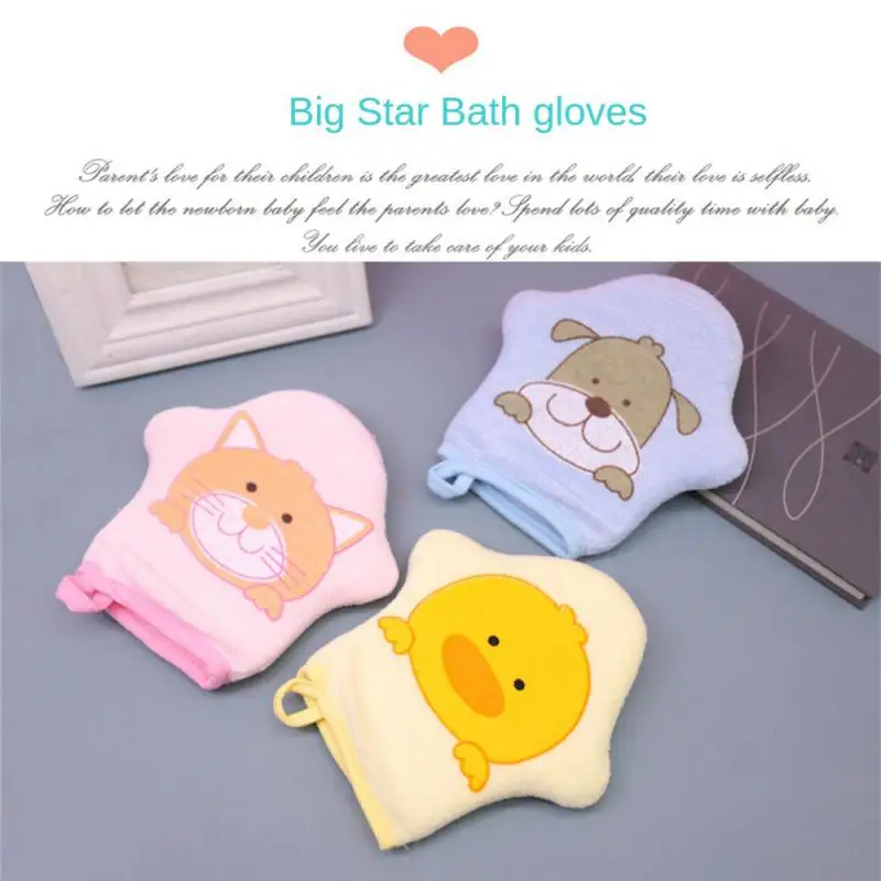 

Bathing Gloves Childrens Bath Wipe Soft When Entering Water Flexible Bath Rub Cartoon Convenient Drying Shower Cotton Bath Towel