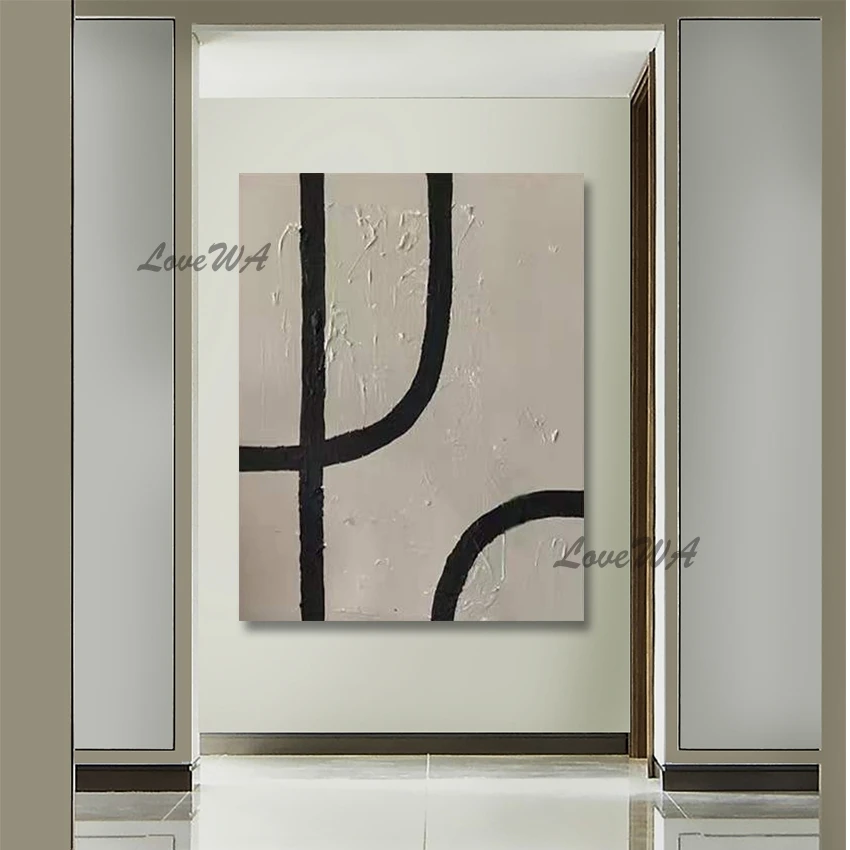 

Abstract Wall Hanging Decorative Item Simple Gray Design Oil Painting Canvas Acrylic Artwork Unframed Hand-painted Art Craft