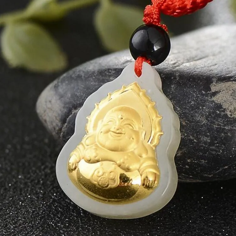 

Hetian jade flame Guanyin Buddha pendant jade