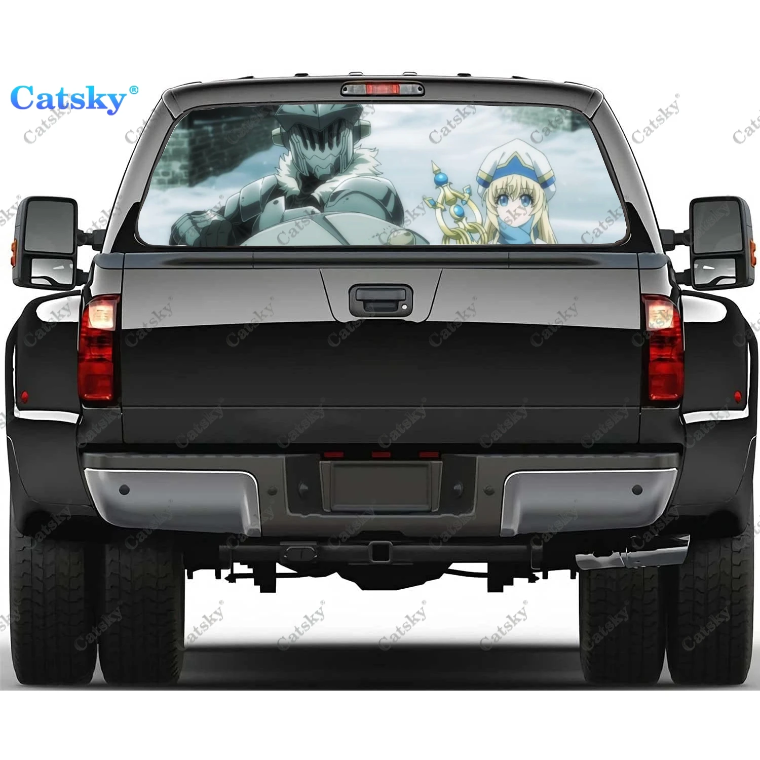 

Goblin Slayer печать автомобиля кузова заднего окна наклейка для грузовика заднего окна наклейка ТИНТ перфорированный винил графика