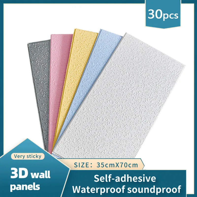 

30Pcs 70cm*35cm 3D Wall Panels Home Decoration Self-Adhesive Panels Waterproof 3D Wallpaper Bedroom Kids Room
