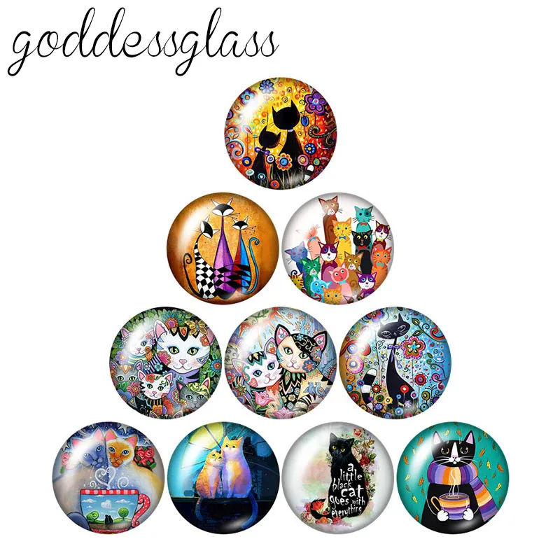 10 шт. круглые стеклянные кабошоны с плоской задней поверхностью 12/18/20/25 мм