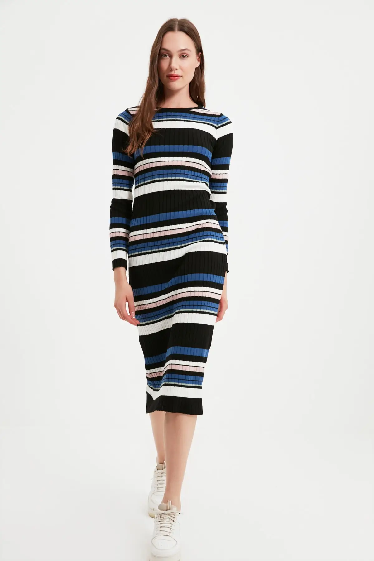 Трикотажное платье в полоску TWOAW22EL0976 | Женская одежда