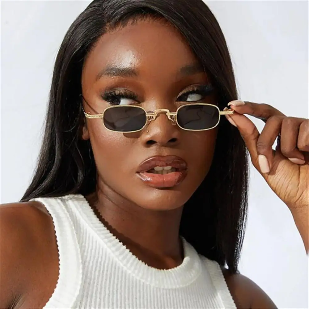

Vintage Candy Color Metal Frame Women Shades Punk Sun Glasses UV400 Protection Small Rectangle Sunglasses