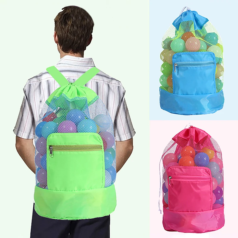 

Складная сетчатая пляжная сумка для игрушек, мешок для хранения на пляже, тоут, дорожный органайзер для игрушек, ранец для хранения мелочей на шнурке