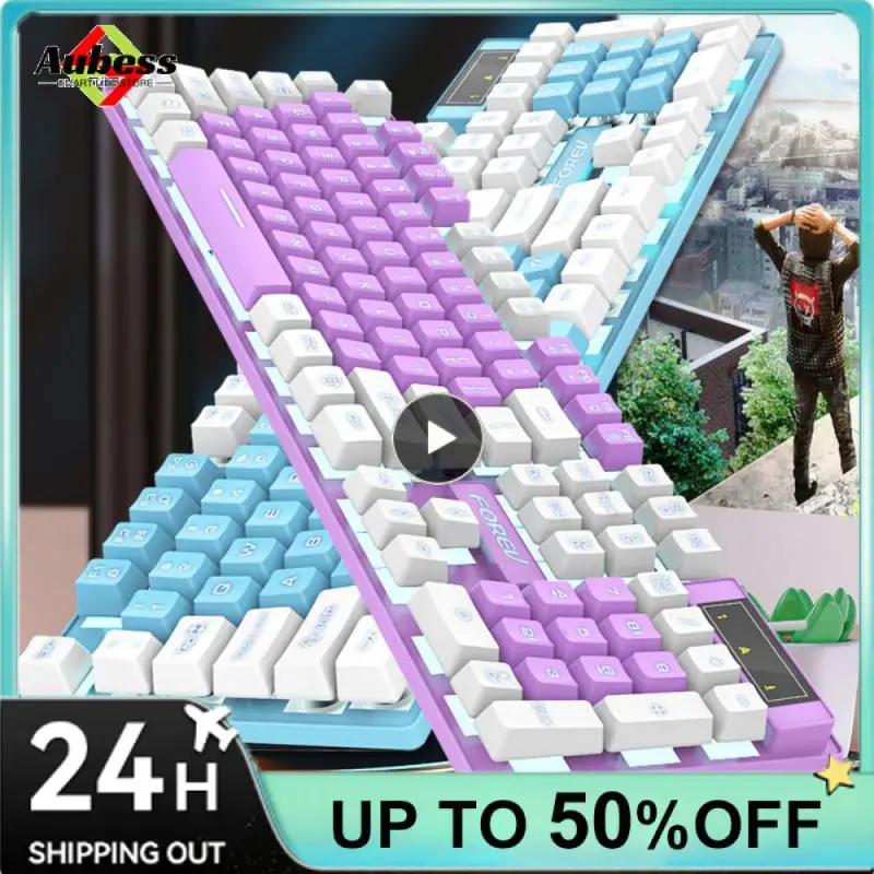 

White Backlight Wired Game Keyboard Suspended Ergonomics Membrane Keyboard Wired Usb Multimedia Keys Usb Gaming Keyboard