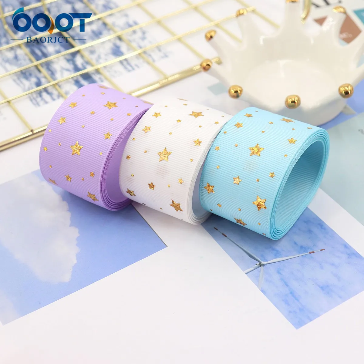 Репсовая лента с бабочкой и бронзовым градиентом 1-1/2 дюйма (38 мм) 10 ярдов 22307-2