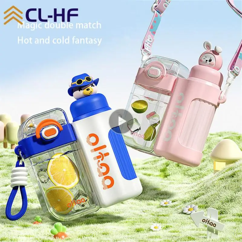 

316 Stainless Steel Thermos Cup Anti-scratch Paint Detachable Water Cup With Straw Green Combination Cup With Straw Black Pink