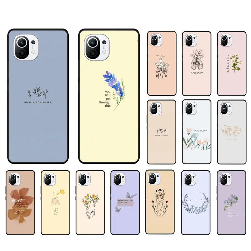 

Art Aesthetic Flower Word Quotes Phone Case for Xiaomi 12 Mi 10T 11T 11 Pro 10 10T 11 lite 10pro 11Ultra Poco X3 Pro Poco F3 M3