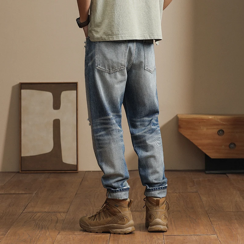 Японские Свободные и Модные шаровары повседневные универсальные модные джинсы в