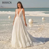 herburnl sexy v neck a line romantic wedding dress 2022 backless appliques sleeveless sashes bridal gowns robe de
