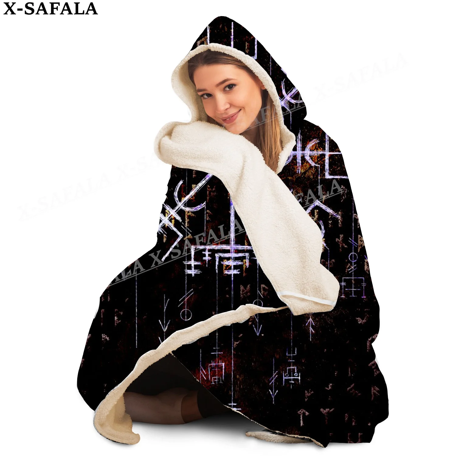 Мужское/женское флисовое пальто с капюшоном теплое и непродуваемое