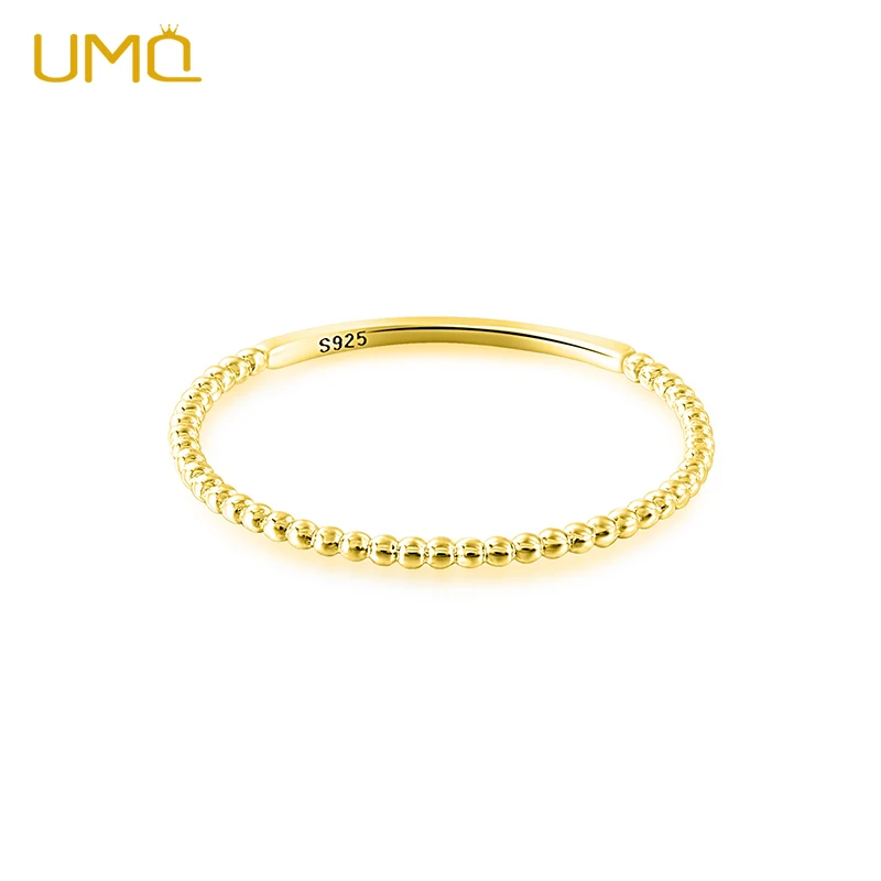 

UMQ Simple 925 Sterling Silver Gold Plated Wedding Rings for Women Ring Bride Fine Jewelry Accessories Party Gifts Anillos