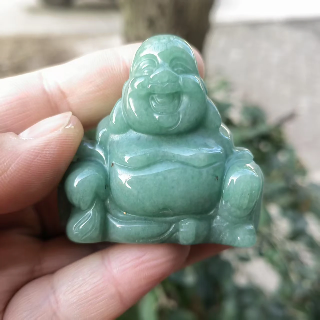 Натуральный зеленый авантюрин Будда Исцеляющее украшение Кварц Резной кристалл