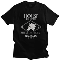 beastars tshirts men soft cotton animal wolf anime furry manga legoshi tee tops round neck short sleeve printed t shirt clothing