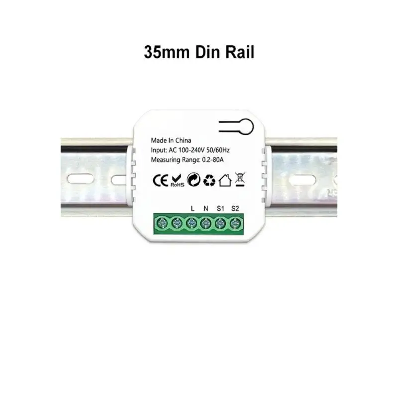

Tuya Smart Life WiFi Digital Energy Meter 80A with Current Transformer Sensor Clamp Power Consumption Monitor 110V 240V 50/60Hz