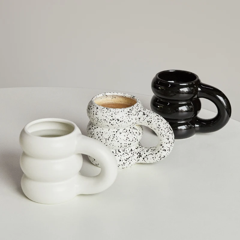 

Creative Water Cup Ceramic Mug Nordic Coffee Cups with Big Handrip Colored Ceramics Big Juice Mugs