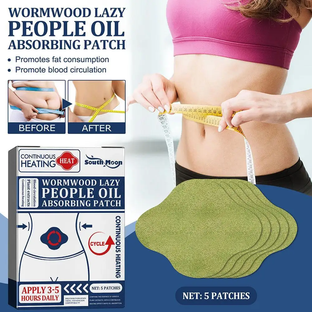 

5 шт./коробка, масляные пластыри из полыни для похудения