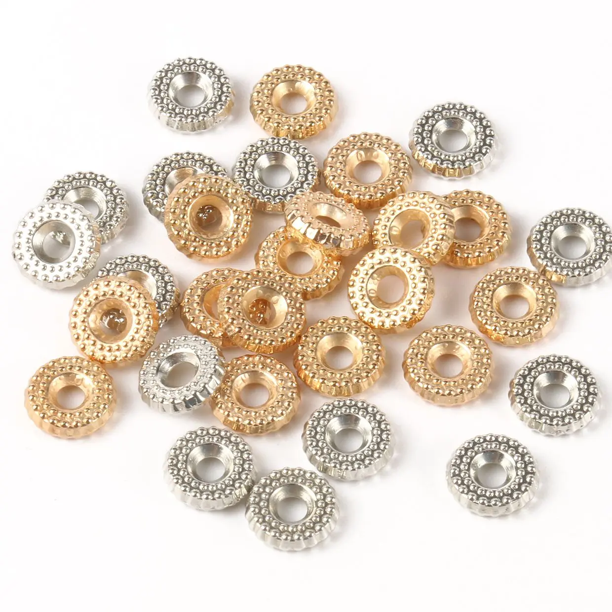 

300/600pcs Loose Beads Pattern European Bead Big Hole Plastic CCB Beads for Jewelry Making (not Metal) flower spacer beads