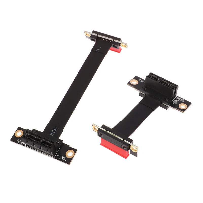 

PCIE X1 Riser Cable Dual 90 Degree Right Angle Extension Cable PCI Express 1x Riser Card Ribbon Extender