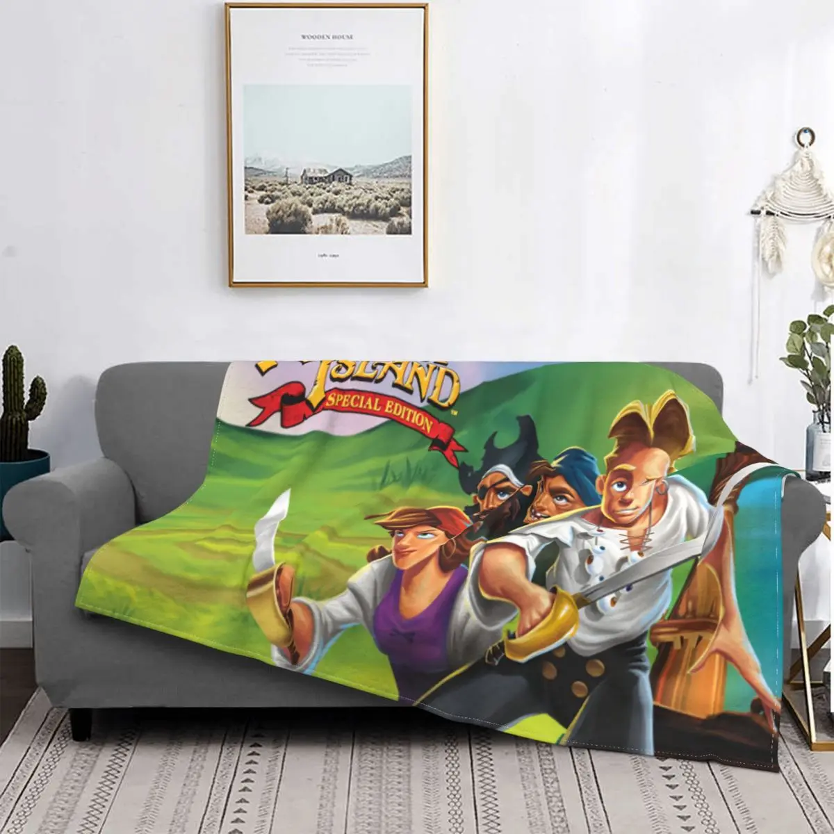 

Adventure Action Game The Secret Of Monkey Island Blankets Warm Flannel Video Games Throw Blanket for Bedding Couch Bedspread