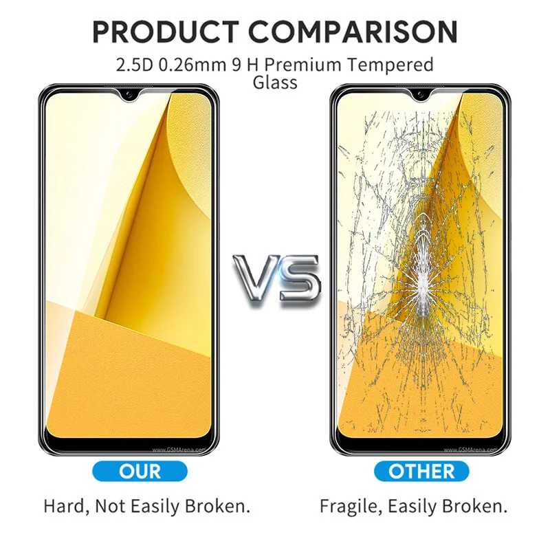 3 шт. 10D чехол из закаленного стекла 6 51-дюймовая защитная пленка для экрана Vivo Y16 Y 16