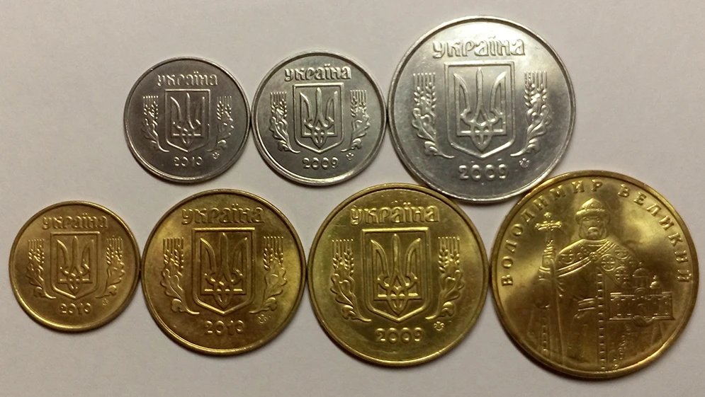 Ukraine Coin 7 Full Set Foreign Currency New UNC