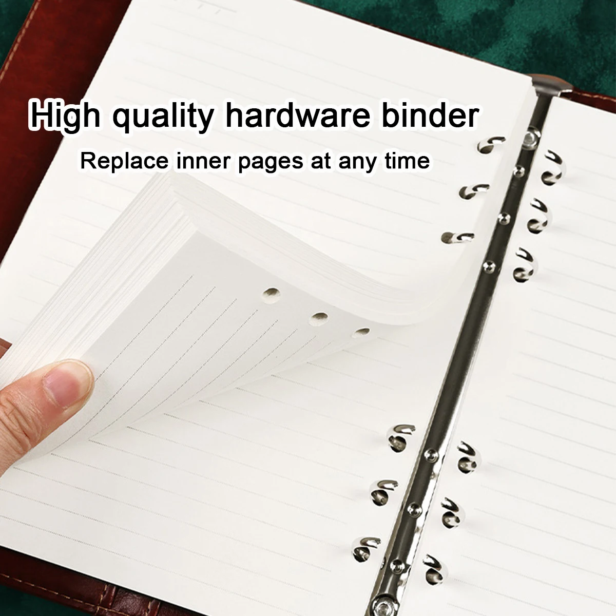 (Можно выгравировать логотип) Одноцветный кожаный блокнот формата А5 рабочий