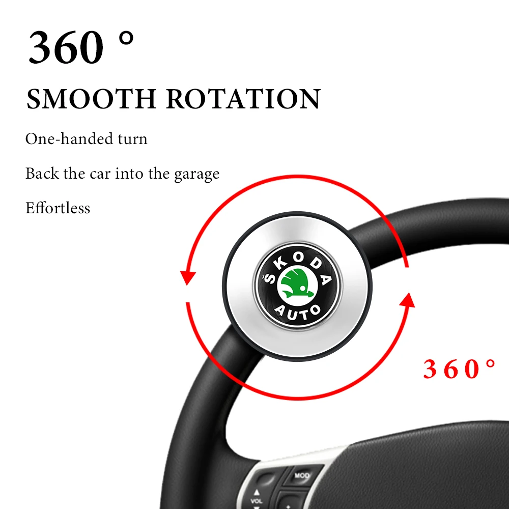 

Car Steering Wheel Booster Ball 360 Spinner Knob Power Handle Ball Decor Accessories For Skoda Octavia Fabia Rapid Superb Kodiaq
