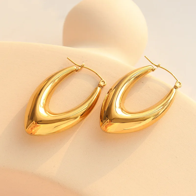 

Women's Exaggerated Earrings U-Shaped Trendy Earring 316L Stainless Steel Gold Plated Ear Jewelry Girls Party Accessories