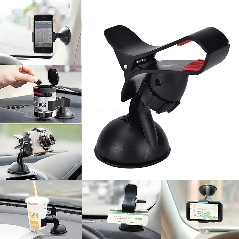 Car Phone Holder 360 Degree Rotation Multifunctional Auto Dashboard Windshield Clip Mount Stands Universal Cell Phone Bracket