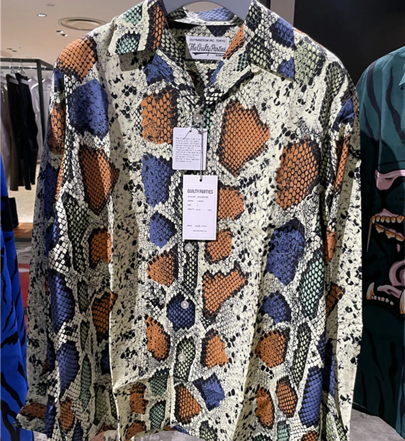 WACKO MARIA Long Sleeve Shirts Streetwear Serpentine Men Women 1:1 Shirts