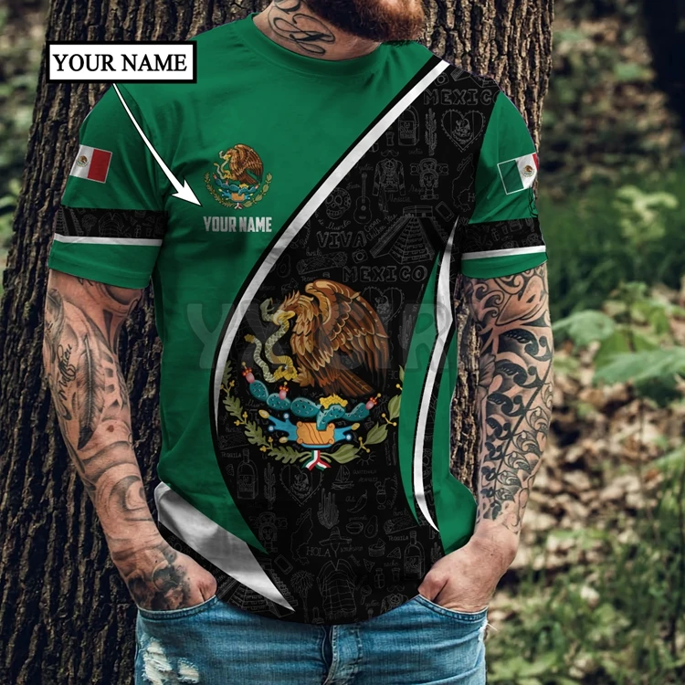 

2022 Summer Fashion Men t shirt Persionalized Name Mexico 3D All Over Printed T Shirts Tee Tops shirts Unisex Tshirt