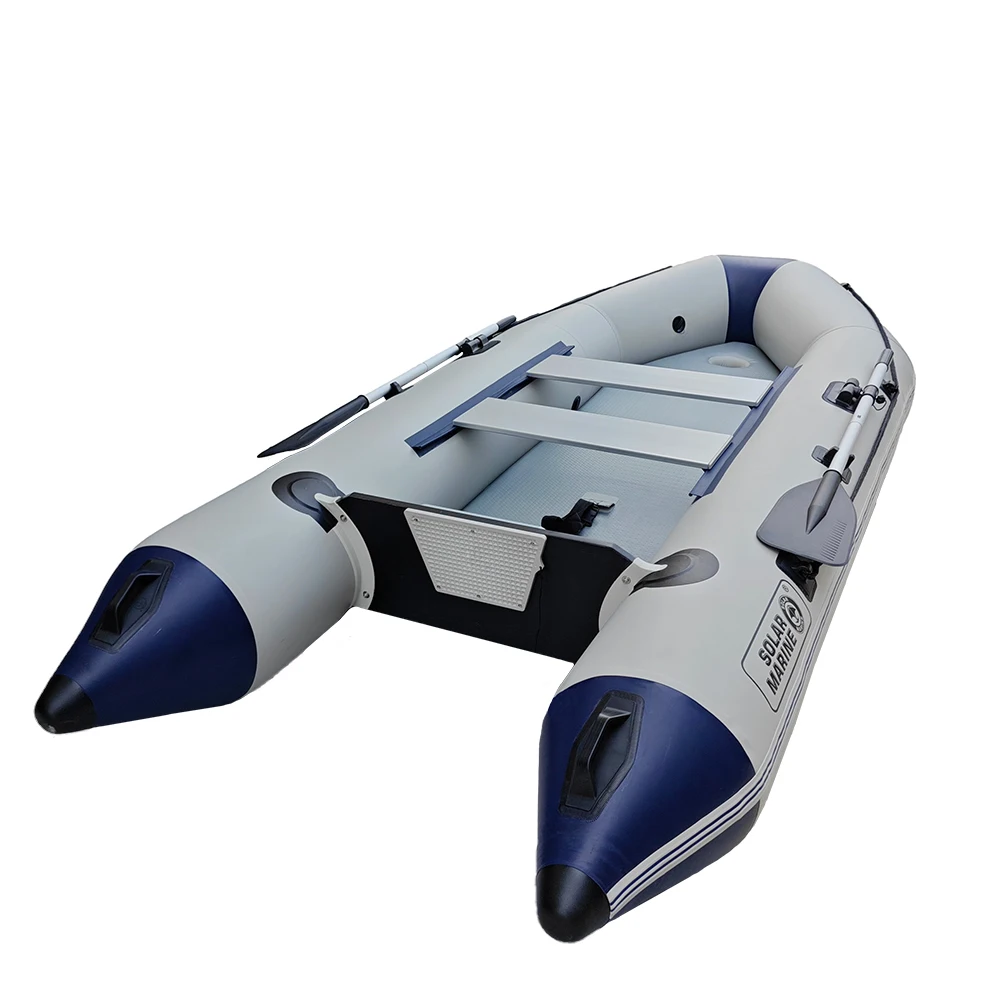 Фото Надувная штурмовая лодка MC300-3 Solar Marine 10 футов для 4 человек с прочным надувным дном, спасательный каяк, гребное каноэ с термосваренным корпусом №4