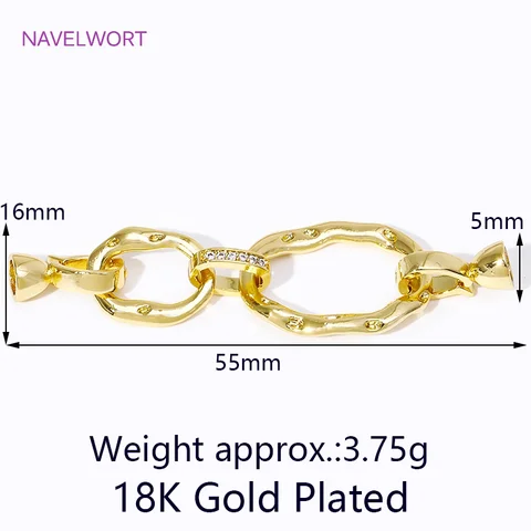 Застежки для бижутерии NAVELWORT, латунь, позолота 18К