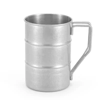 350ml stainless steel beer coffee cup mug reusable with handle for home camping outdoors travel drinkware