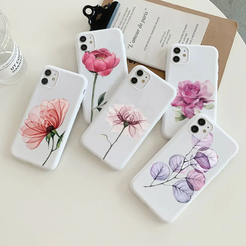 

Flower Florals Case For Xiaomi Redmi Note 9 8 10 Pro 8T 9S 10S 4X 6 7 9A 9C 5 Plus 6A 7A 8A S2 K20 K30 Pro Silicone Back Cover