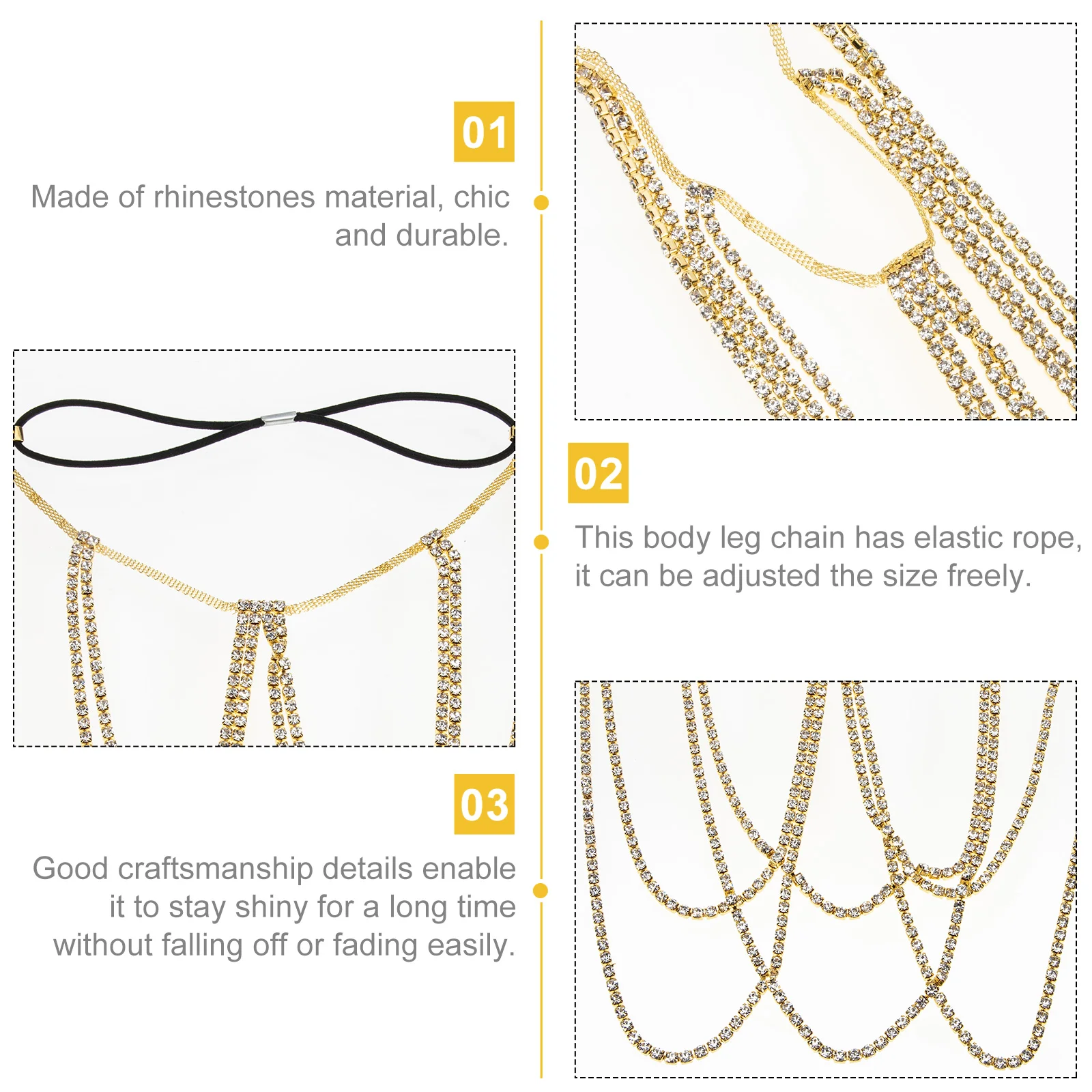 

Body Chain Rhinestone Necklace Rhinestone Chain Neck Chain Crystal Necklace