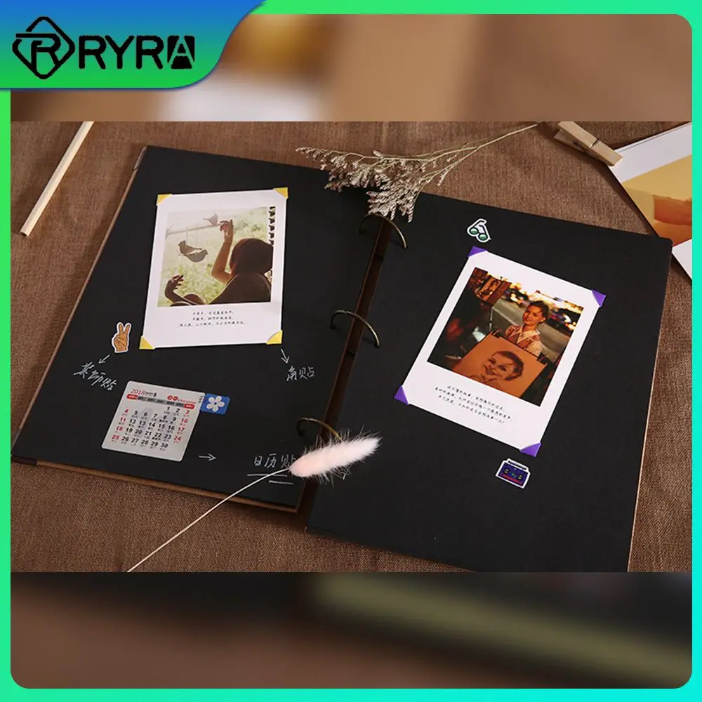 

Kraft Paper Polaroid Album Black Cardboard Diy Album Couple Custom Storage Tools Blank Photo Album/extra Inner Page Photocard