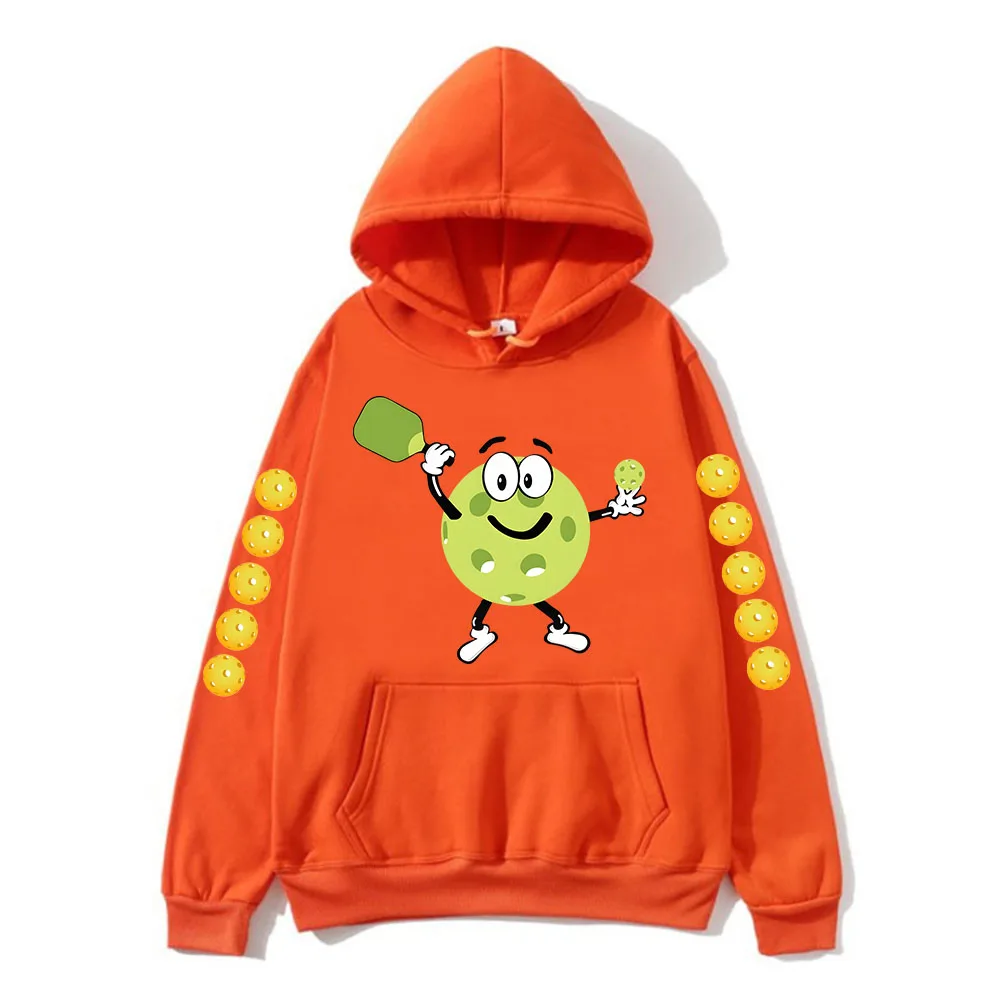 

Funny Pickleball Hoodie Cartoon Smile Icon TTA Sweatshirts Kids Long Sleeve Casual Girls Kawaii Top Winter girl Boys Y2k Clothes