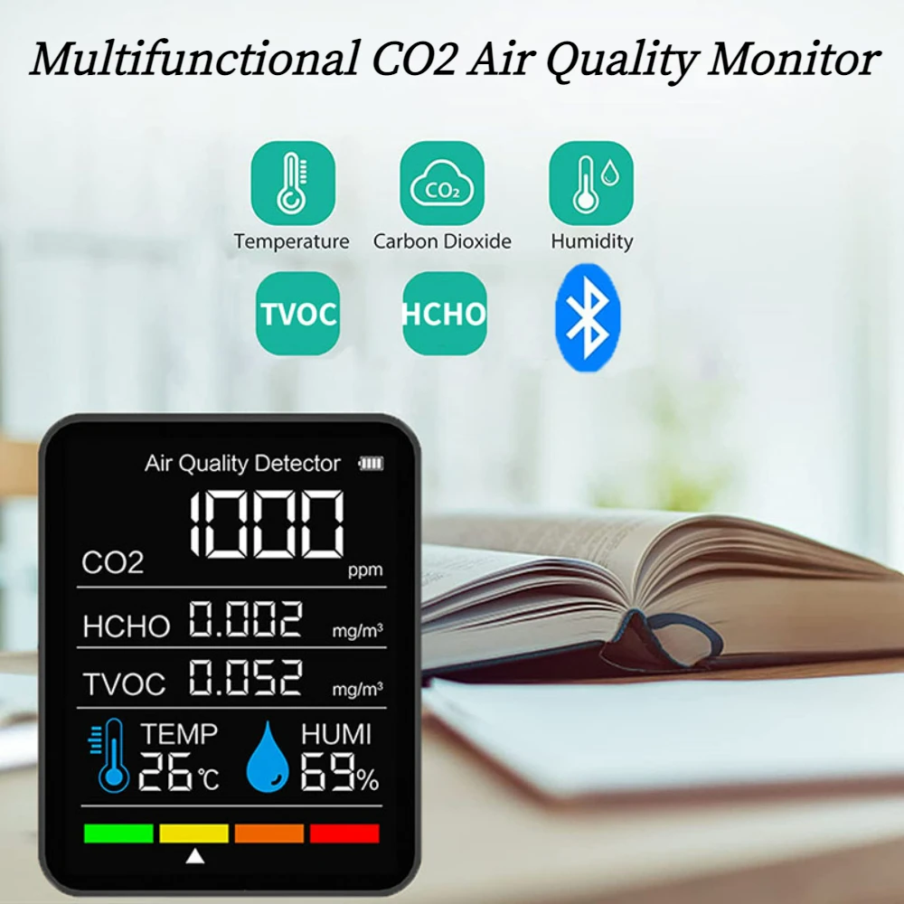 Детектор воздуха CO2 детектор диоксида углерода 5 в 1 датчик температуры и