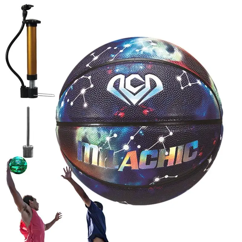 

Glowing Basketball Ball Portable College Illuminated Basketball Game Standard Size 7 Street Ball Basketball Excellent Indoor